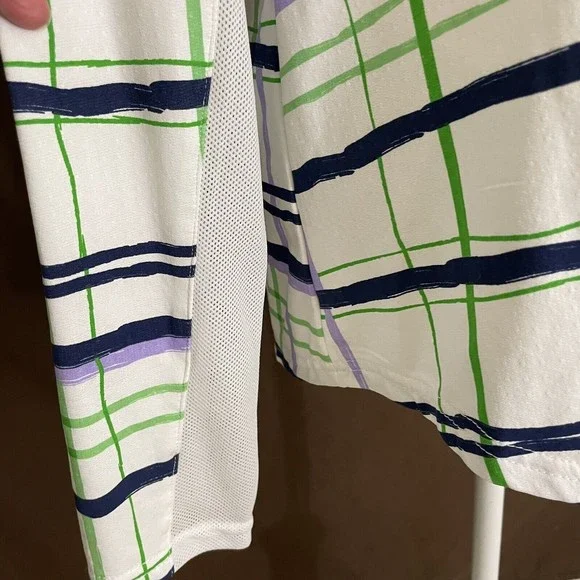 SanSoleil Women UPF 50  Long mesh sleeve 1/4 Zip Golf top shirt Size XL - Picture 3 of 6